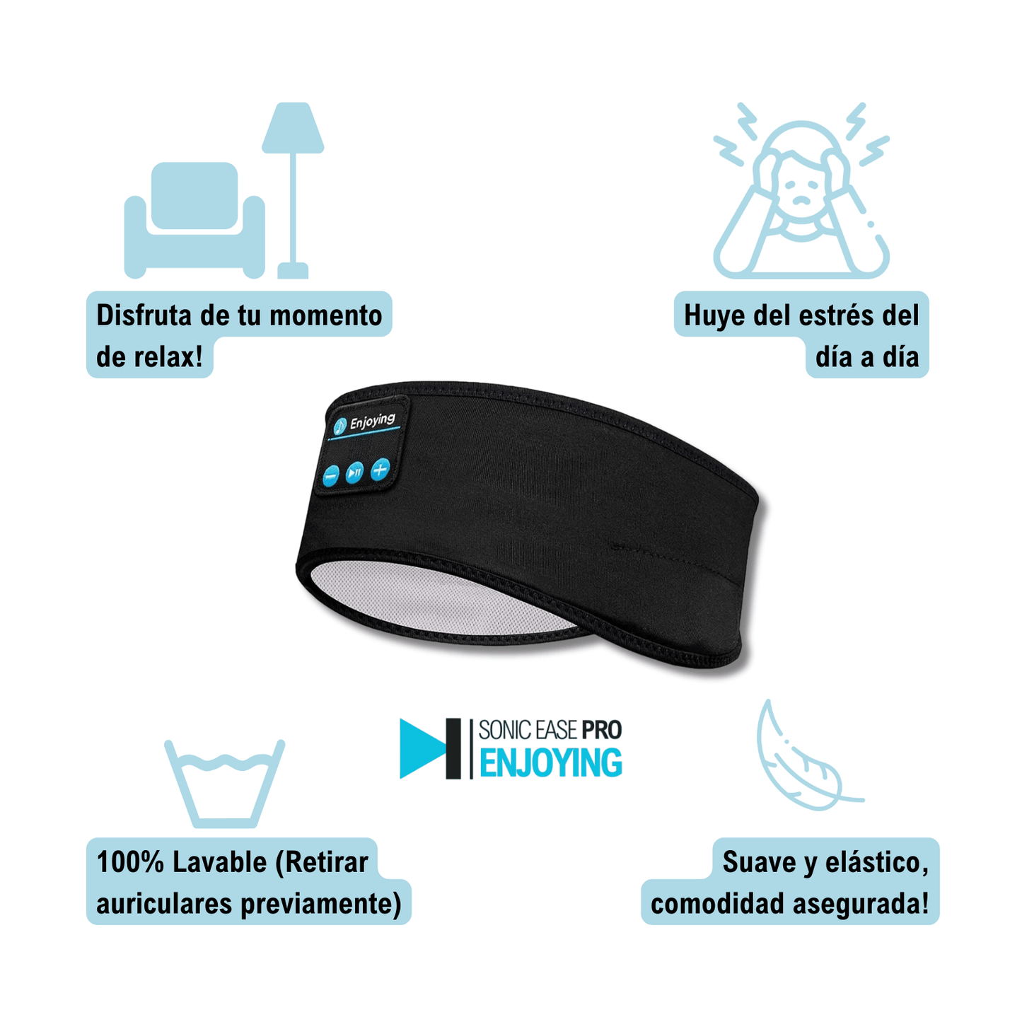 SonicEase Pro Enjoying™ - Banda con Auriculares Bluetooth