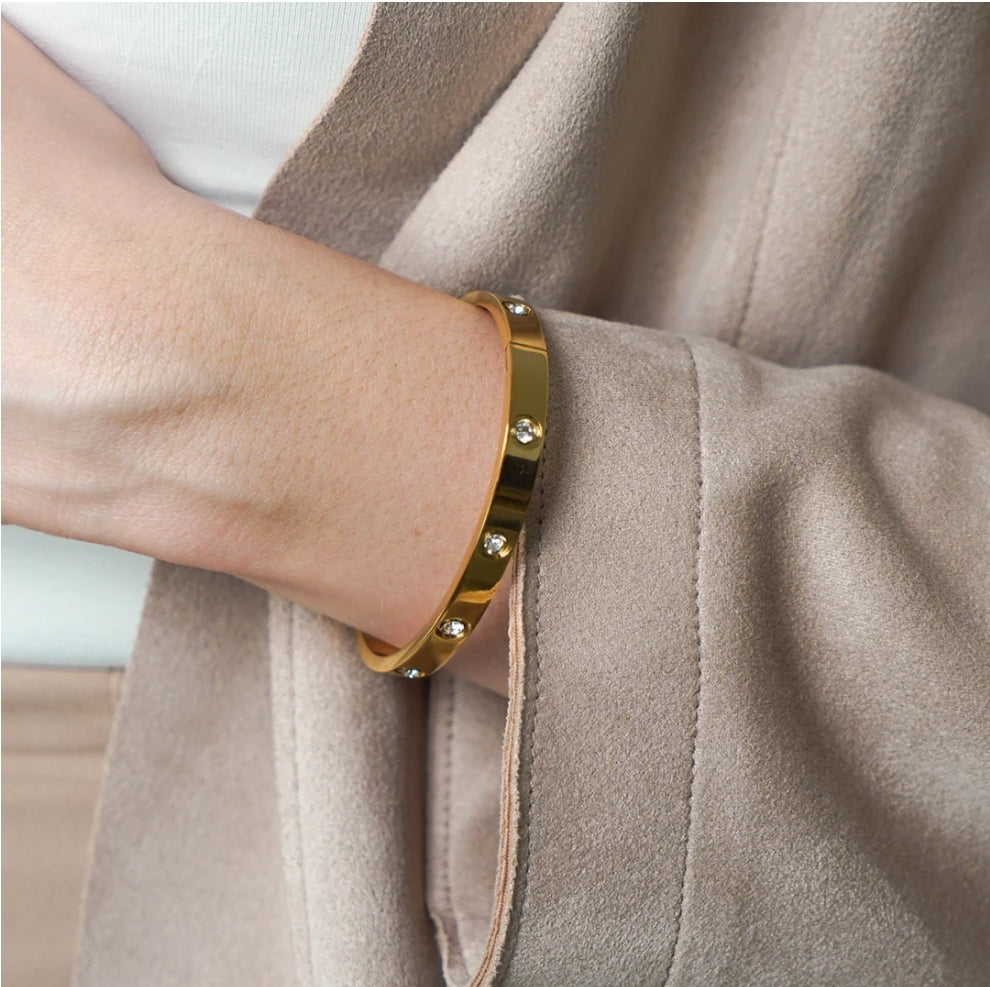 Brazalete de Oro de 18k con Circonia Cúbica