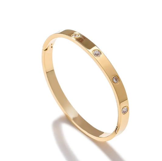 Brazalete de Oro de 18k con Circonia Cúbica